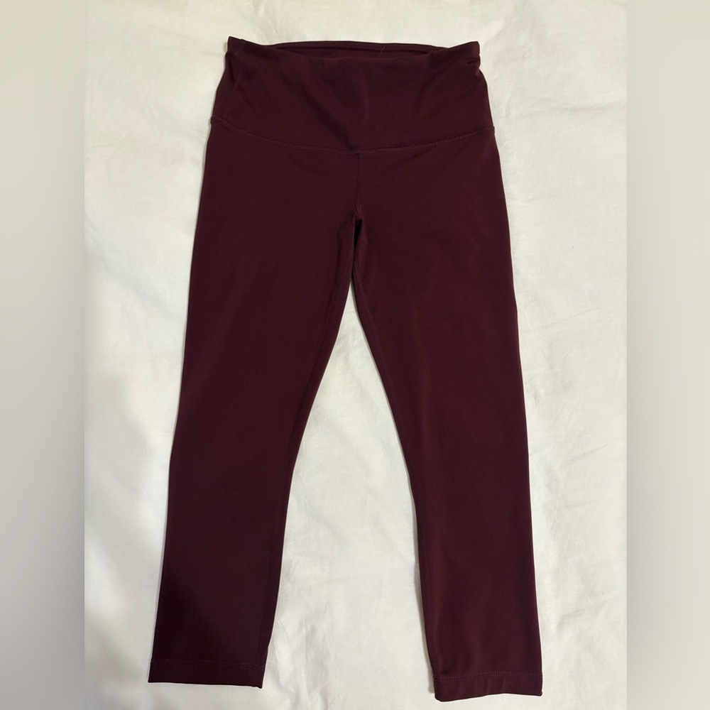 Women's Burgundy Yoga Pants Active Wear Leggings